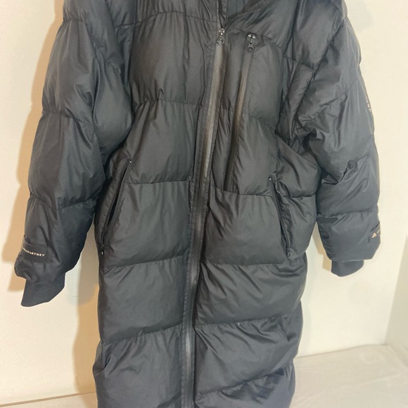 Adidas by Stella Mccartney Black Long Puffer Coat Sz - Lg - Picture 4 of 12